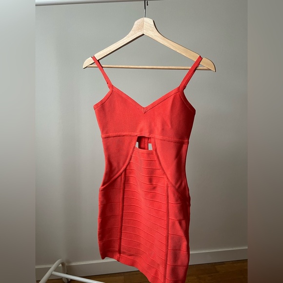 BEBE orange bandage dress with front and back cutouts - Picture 1 of 4